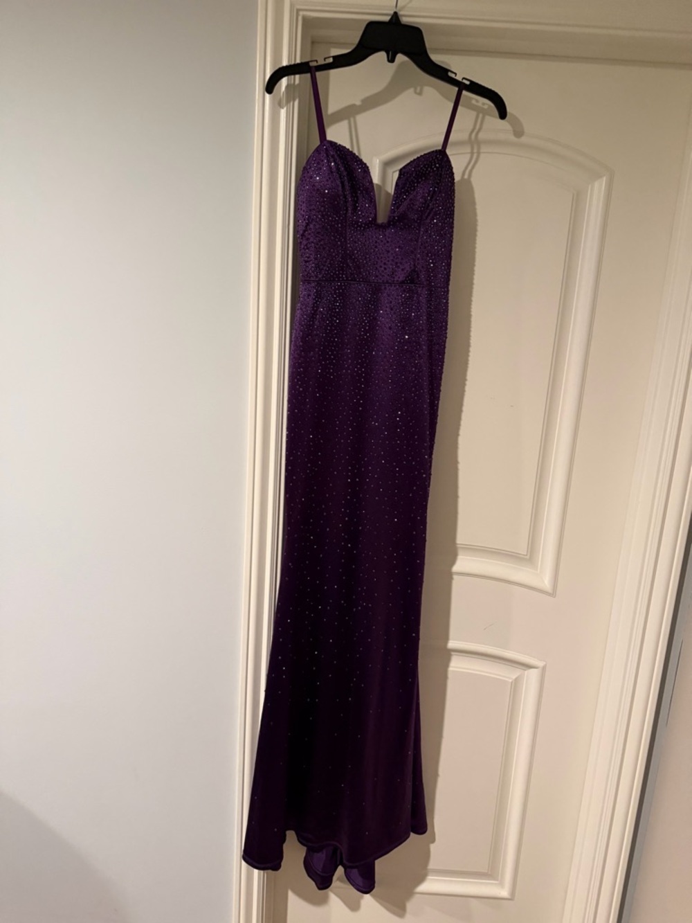 City Studio Deep Purple Beaded Maxi Gown